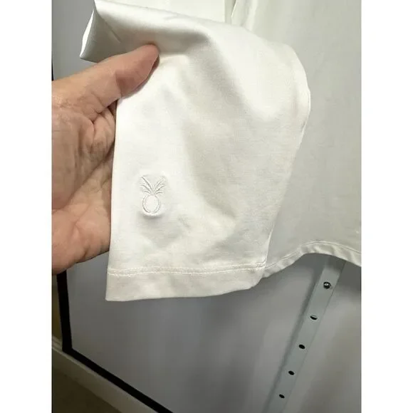 DUDLEY STEPHENS Women's Puff Ruffle Shoulder Long Sleeve Top White Size Medium - Picture 4 of 6